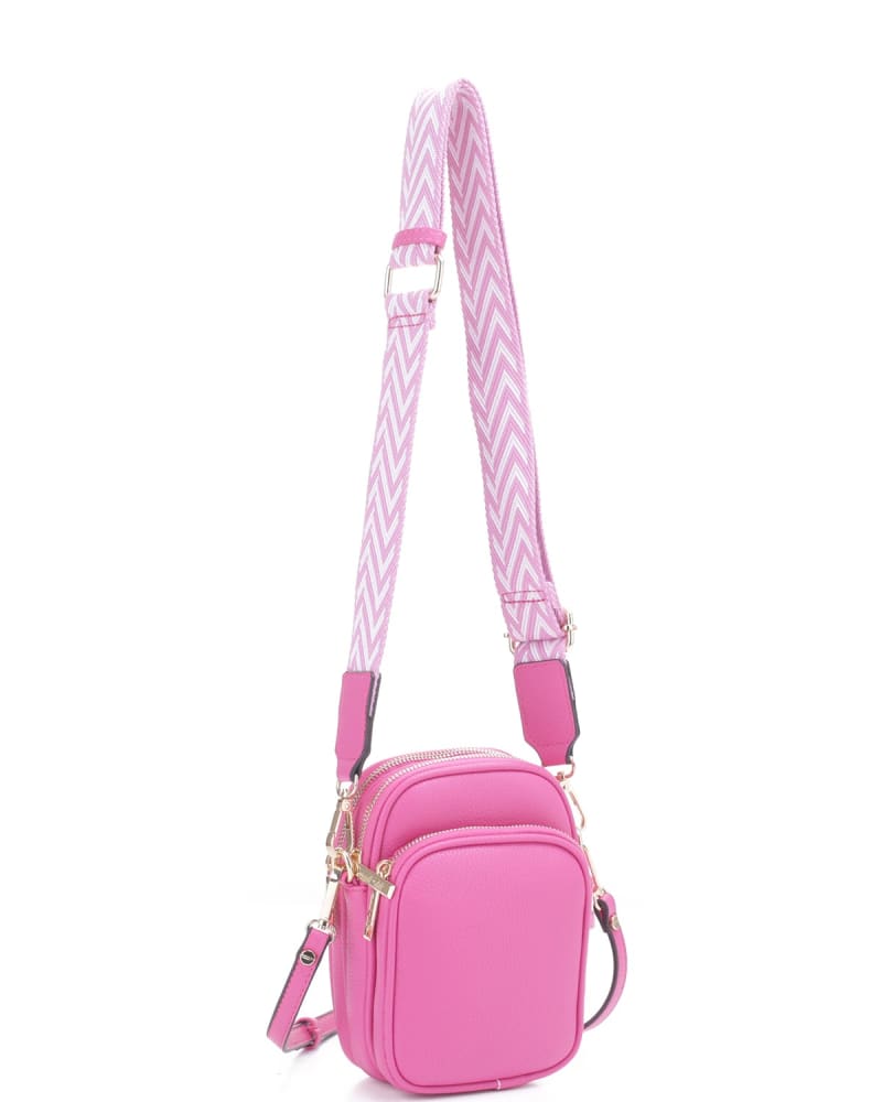 Front of a size one-size-fits-all Josephine Crossbody in Hot Pink by Mali + Lili. | dia_product_style_image_id:271298